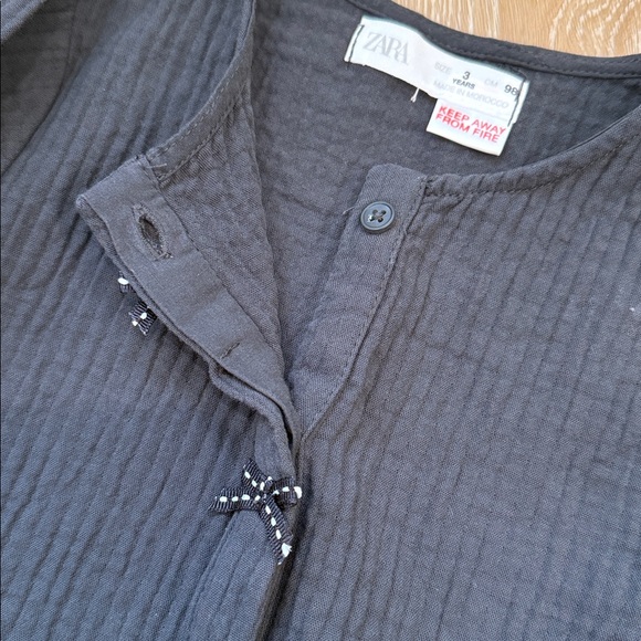 Zara Kids Charcoal Girls Bow Set Size 3T - Picture 6 of 6